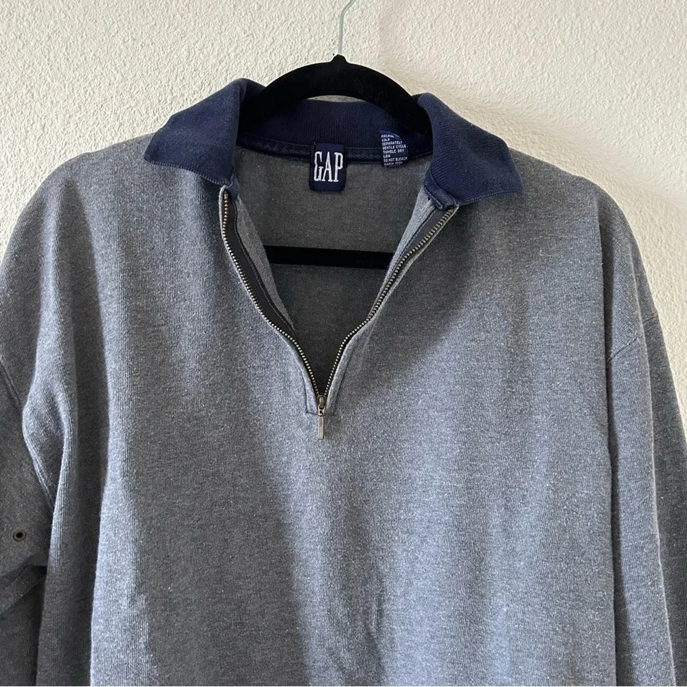 GAP VTG Pop On 1/3 Zip collar Sweater Men Sz Small